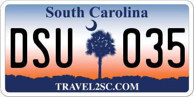 SC license plate DSU035