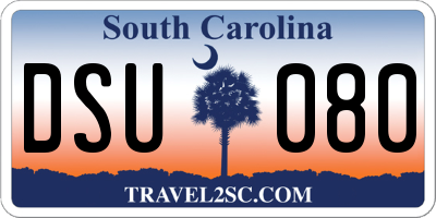 SC license plate DSU080