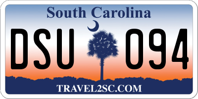 SC license plate DSU094