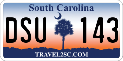 SC license plate DSU143