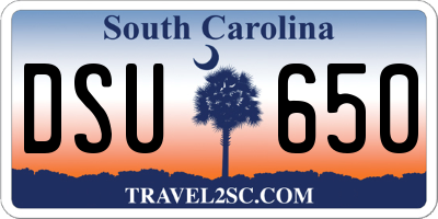 SC license plate DSU650