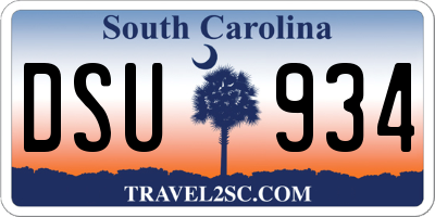 SC license plate DSU934