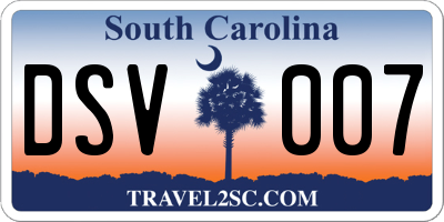 SC license plate DSV007