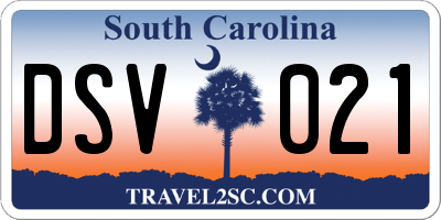 SC license plate DSV021