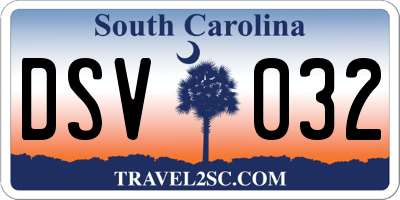 SC license plate DSV032