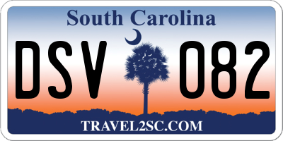 SC license plate DSV082