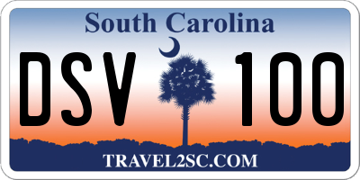SC license plate DSV100