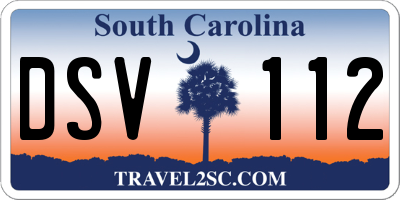 SC license plate DSV112
