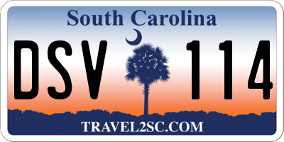SC license plate DSV114