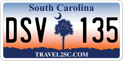 SC license plate DSV135