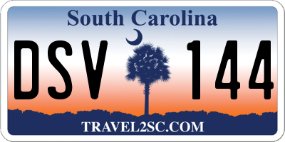 SC license plate DSV144