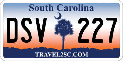 SC license plate DSV227