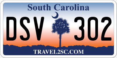 SC license plate DSV302