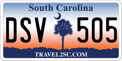 SC license plate DSV505