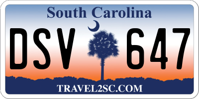 SC license plate DSV647