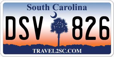 SC license plate DSV826