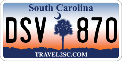 SC license plate DSV870