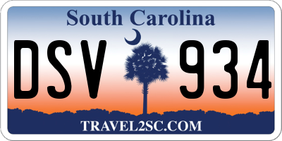 SC license plate DSV934