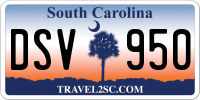 SC license plate DSV950