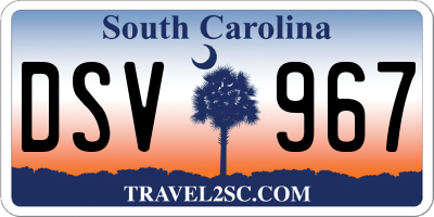 SC license plate DSV967