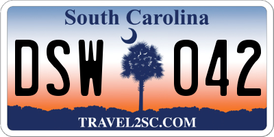 SC license plate DSW042
