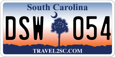 SC license plate DSW054