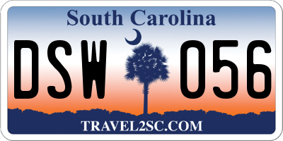 SC license plate DSW056