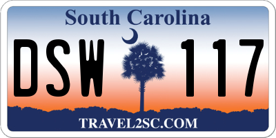 SC license plate DSW117