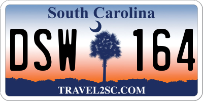 SC license plate DSW164
