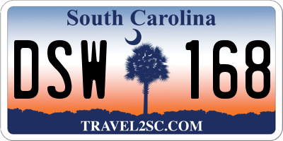 SC license plate DSW168