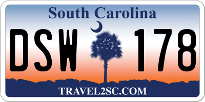 SC license plate DSW178