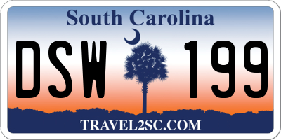 SC license plate DSW199