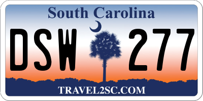 SC license plate DSW277