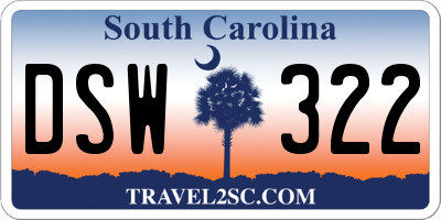 SC license plate DSW322