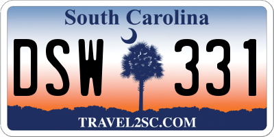 SC license plate DSW331