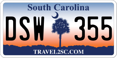 SC license plate DSW355