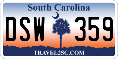 SC license plate DSW359