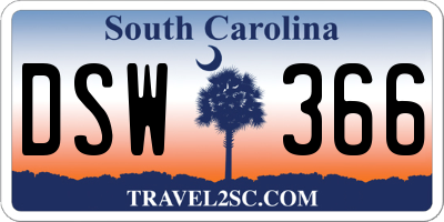 SC license plate DSW366