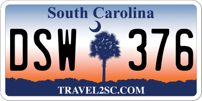 SC license plate DSW376