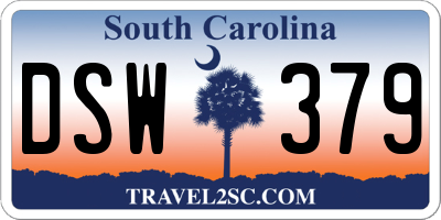 SC license plate DSW379