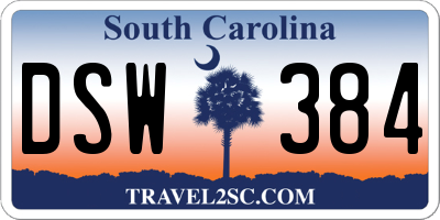 SC license plate DSW384
