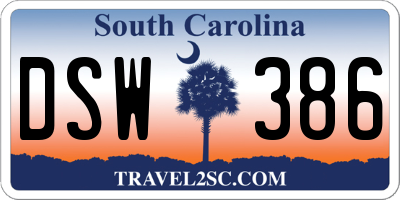 SC license plate DSW386