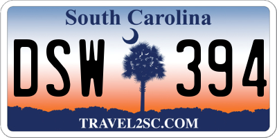 SC license plate DSW394
