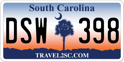 SC license plate DSW398