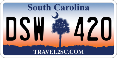 SC license plate DSW420