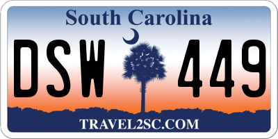 SC license plate DSW449