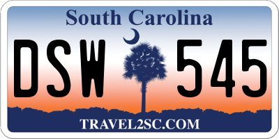 SC license plate DSW545