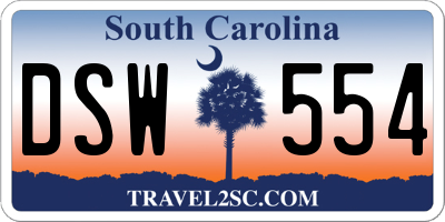 SC license plate DSW554