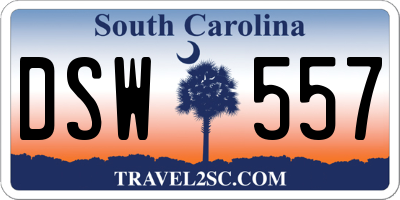 SC license plate DSW557