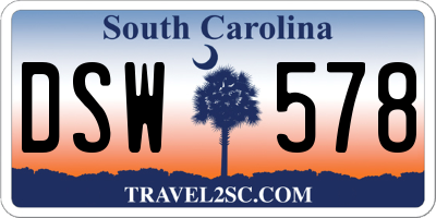 SC license plate DSW578